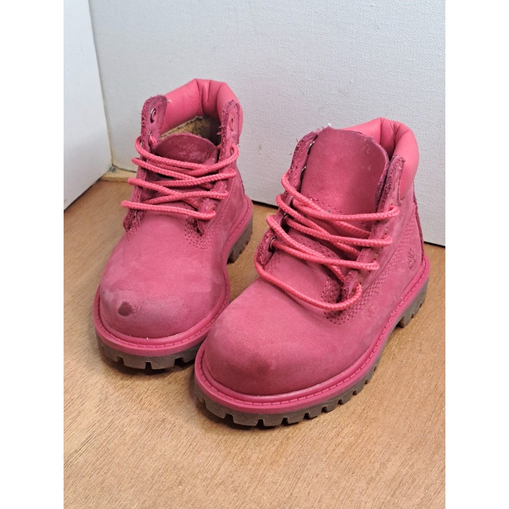 Timberland Waterproof Pink Leather Boots Girls' DURABLE Size 6
